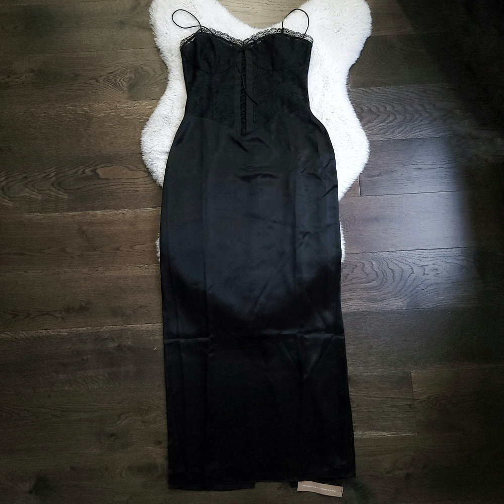 Reformation Peniel Wednesday Adam's Gothic Silk Midi Dress - Picture 2 of 16